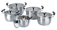 Nouvel acier 6 pièces 10 pièces ensemble de casseroles antiadhésives ensemble d'ustensiles de cuisine pot soupe ustensile de cuisine LOGO personnalisé ensemble de casseroles