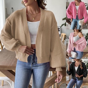 Stocks usine automne hiver vêtements manches longues manteau court tricots pull femme veste tricoté <span class=keywords><strong>Cardigan</strong></span> fille chandails - Product Image 1