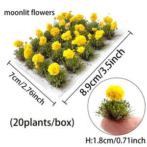 โมเดลคลัสเตอร์ดอกไม้ขนาดเล็กทำด้วยมือทำด้วยวัสดุพลาสติกขนาด1:64 - Product Image 6