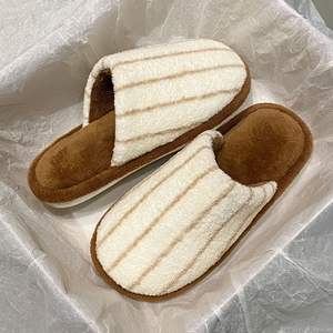 Evergreen Open Toe Half-<b>Slipper</b> for Women's Autumn/Winter <b>Thick</b>-<b>Soled</b> Double-Layer Wool Cotton Anti-Slippery <b>Slippers</b> - Product Image 3