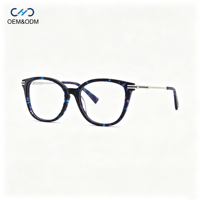 VA5552 Lunettes de vue vintage en acétate, monture ronde œil de chat, monture intégrale rétro, lunettes optiques pour femmes, design