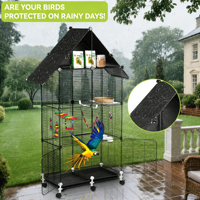 Cage à oiseaux de qualité supérieure, facile à assembler, grande structure métallique pour plusieurs oiseaux, utilisation en jardin, volière extérieure