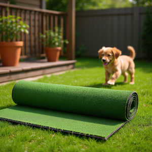 Césped Artificial Premium de 3 pies x 32 pies, 0.6 Pulgadas de Grosor, Altura del Césped 0.6 Pulgadas, Orificios de Drenaje, Base de Goma, Interior/Exterior, para Mascotas - Product Image 2