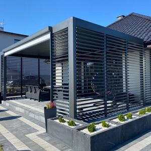 Pérgola de Jardín Exterior de Aleación de Aluminio de Lujo y Económica, con Marco con Recubrimiento en Polvo, Resistente al Agua y a los Rayos UV, para Balcón y Terraza - Product Image 4