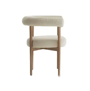 Современная мебель для столовой, деревянные стулья из овечьей шерсти для кафе, ресторана, кафе, премиальный обеденный стул