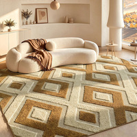 Hapton Moderner Hochflor-Teppich Weiches Wellenmuster Polyester-Teppich Saugfähig Rutschfeste TPR-Rückseite Anpassbar OEM ODM Bodenbelag