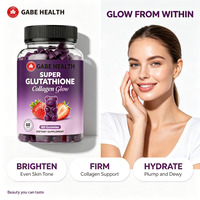 Gummies OEM Super Glutathion Collagène Éclat de la Peau 60 Unités Antioxydant Fraise pour Femmes Marque Privée Personnalisée