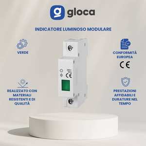Indicateur de statut Gloca, voyant lumineux 240V, affichage LED vert, plastique IP20 - Product Image 5