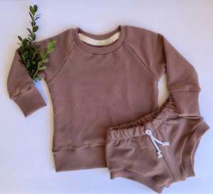 Dusty Blue Baby Clothing Sets Sweater and Shorties Set Kids <b>Toddler</b> Outfit Cotton French Terry Sweatershirts Sets - Product Image 2