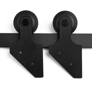 ชุดอุปกรณ์ประตูบานเลื่อนเหล็ก WEKIS รุ่น Brass Steel Mini Barn Door รับน้ำหนักได้ 250 ปอนด์ ติดตั้งด้วยสกรู เคลือบสีดำ สำหรับใช้งานกลางแจ้ง ห้องนั่งเล่น ห้องครัว - Product Image 2