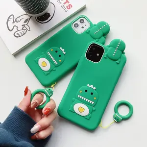 Di modo di Colore Verde Dinosauro Modello di Copertura Del Telefono Del Silicone per il iPhone 11 Pro Max, Per Anime iPhone 7 Caso