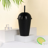 Nouveauté Crème glacée sans BPA personnalisée 16oz tasse d'eau froide en plastique coloré avec couvercle et paille