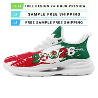 Vente en gros OEM ODM Chaussures décontractées à logo personnalisé avec impression à la demande drapeau du Mexique pour événements d'équipe FN079-26023046-1