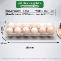 Barquette d'emballage pour œufs de poule, transparente, en PET de qualité alimentaire, empilable, 8 couches, incassable, compatible Moba Sanovo, impression personnalisée OEM