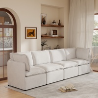 Ensemble de canapés modulaires en tissu bouclé minimaliste de luxe VOXHOME, éponge haute densité pour le mobilier de salon