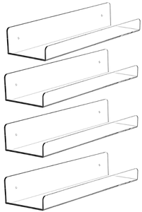 رفوف عرض للكتب، أرفف جدارية شفافة عائمة للحمام، طلاء الأظافر، تخزين جدار الحمام - Product Image 4