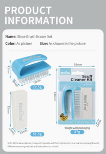 Spor ayakkabı temizleme için silgi ile plastik kavrama kolu ayakkabı temizleme fırçası seti - Product Image 6