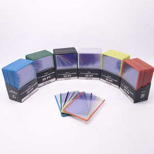 Porte-cartes Top Loader 3x4 avec bordure rouge, transparent et coloré, <span class=keywords><strong>double</strong></span> face, pour cartes TCG, MTG, YoGiOh, Pokemoned - Product Image 4