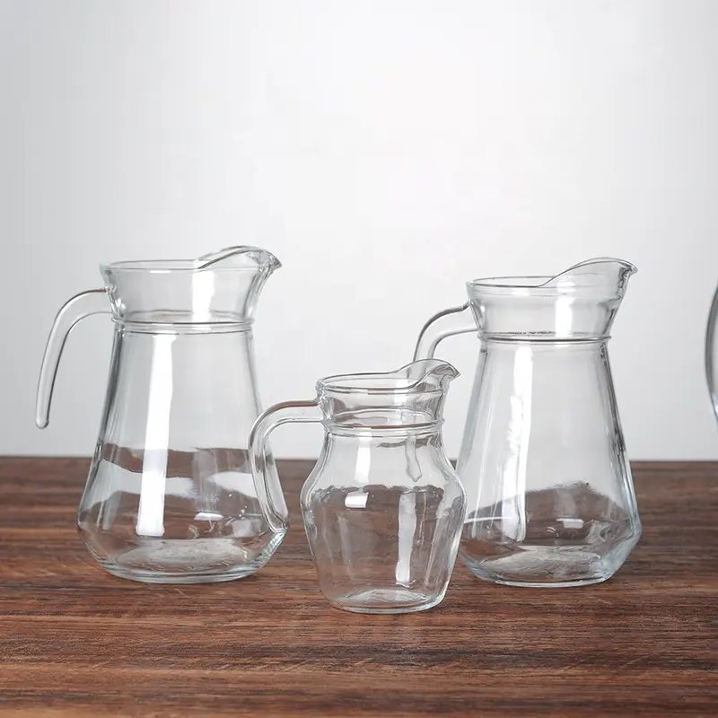 Glass Pitcher Free Sample 1.3L Promotional Custom Printed Beer Milk Juice Water Glass Pitcher