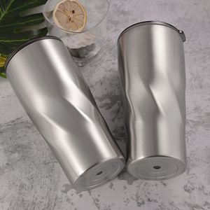 แก้วน้ำสแตนเลสเก็บความเย็นแบบมีฝาปิด ขนาด 20 ออนซ์ 30 ออนซ์  ผนังสองชั้น  ลายเกลียว  สำหรับใส่เบียร์ กาแฟ  พร้อมโลโก้สั่งทำได้ - Product Image 3