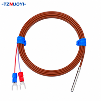 Sonde de température à résistance en platine PT100, câble en silicone résistant à la chaleur et à l'huile pour moteur/boîtier de distribution/thermostat
