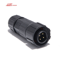 Conector Impermeable LLT M16 IP68 de 15A, 4 Pines, con Bloqueo de Tornillo, para Exteriores, Montaje en Panel, Conectores Hembra y Macho de 4 Pines