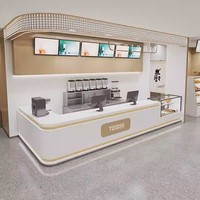 Comptoir de caisse en bois moderne et durable en forme de L pour les salons de thé, les cafés, les pâtisseries, les boutiques de desserts, la restauration et l'usage commercial