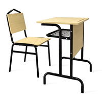 Bureau et chaise d'étudiant avec design anti-pincement, bureau d'étude pour étudiants avec tiroirs et siège individuel pour bibliothèques ou salles d'étude