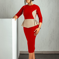 Robes tendance automne-hiver pour femmes, robes décontractées élégantes à blocs de couleur, robes de bureau pour femmes, robes de travail formelles pour femmes
