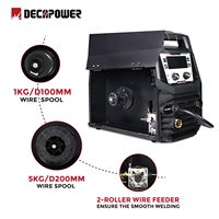 Soudeuse MIG sans gaz synergique Decapower SYN200 200A portable à onduleur IGBT pour soudage à fil fourré, pour professionnels et bricoleurs