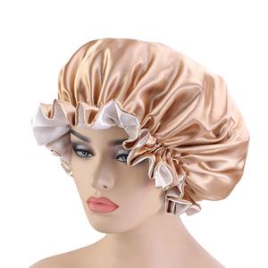 Promoción personalizada de alta calidad Popular diseñador Sleep Hat pelo colorido doble capa mancha Durag Bonnet - Product Image 2