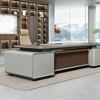 Table de bureau en bois de luxe et sophistiquée, artisanat unique, design simple et moderne, bureau d'ordinateur pour PDG