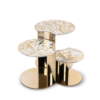 Table basse en acier inoxydable de conception italienne de luxe pour salon, bureau à domicile, mobilier moderne de haute qualité