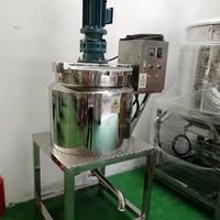 Mélangeur homogénéisateur à haute vitesse pour lotion, shampoing, crème, cosmétiques, mini réservoir de mélange liquide en acier inoxydable de 500 l, machine de mélange à double enveloppe, vente