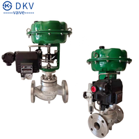 Vanne de régulation à membrane pneumatique à siège unique DKV ZJHP PN16, vanne de régulation de vapeur pneumatique à siège unique avec YT1000L/R