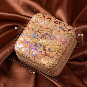 Portable Vintage fermeture éclair organisateur léger boîte à bijoux pour boucles d'oreilles collier anneaux stockage Portable bijoux étui - Product Image 6