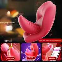 Masturbateur Féminin Portable à Vibrations Puissantes, Étanche IPX6, Vibromasseur Lèche-Langue, 10 Fréquences, Rechargeable USB, Utilisation Extérieure