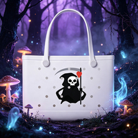 Sac fourre-tout en EVA imprimé Grim Reaper pour Halloween, léger, avec design perforé, sac à main pour la plage, le quotidien, les fêtes, sac de transport pour femmes