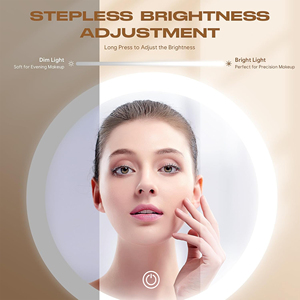<span class=keywords><strong>Miroir</strong></span> cosmétique éclairé rechargeable à hauteur réglable double face 1x/10x grossissement 3 couleurs de luminosité réglables rotation à 360 degrés - Product Image 3