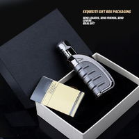 Briquets à flamme jet coupe-vent personnalisés, accessoires pour fumeurs, briquet torche pour cigarettes, flamme au gaz butane rechargeable, briquet pour cigares