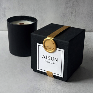 AIKUN Glass Jar Scented <b>Candle</b> Soy Wax Aromatherapy Gift Box Packaging Custom Logo Private Label OEM Wholesale - Product Image 1