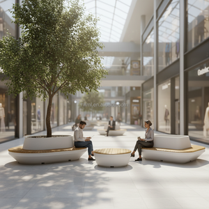 Modern Outdoor GRC Tree <b>Bench</b> Anti-Corrosion Planter <b>Seat</b> for Park & Mall Plaza Public <b>Benches</b> - Product Image 5