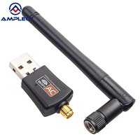 AC600 USB WiFi 5 Adapter Antena Ganda Jaringan 600Mbps Dual Band 2.4G 5G WiFi Adapter untuk PC, Plug and Play, Mendukung Win10/11