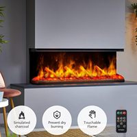 Chimenea de Vapor de Agua Decorativa para Interiores de 1000 mm, Llama Atomizada 3D, Vapor Regulable, Chimenea Inteligente Moderna para Sala de Estar