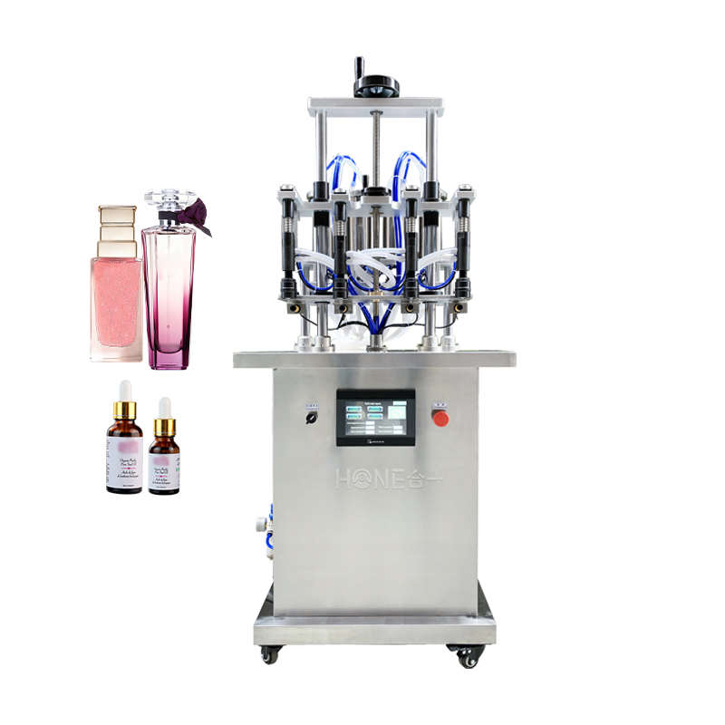 Mengasah Vacuum Liquid Filler Empat Kepala Tekanan Negatif Parfum Botol Mengisi Mesin untuk Dijual