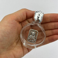 63x44mm 15ml Saints religieux Jésus Vierge Marie Bouteille en verre d'eau bénite avec bouchon de chapelet