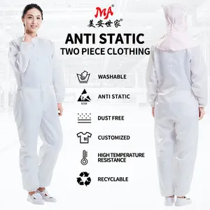 wholesale industrial clean room dust free clean room anti static clothes antistatic work smock gown