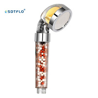 Filtre au chlore en plastique haute pression Pommes de douche à main Pommeau de douche à vitamine C avec pierres