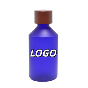 Botella de Plástico PET de 300ml 500ml 10oz 16oz con Hombro Inclinado, Tapa Plana de Madera Encerada Blanca, Botella para Loción, Tónico Cosmético - Product Image 1