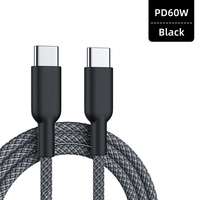 Nouveau câble de données USB-C tressé 60W pour téléphone portable, câble PD Type-C pour iPhone 17/16 Pro Max/15 Pro, câble en nylon